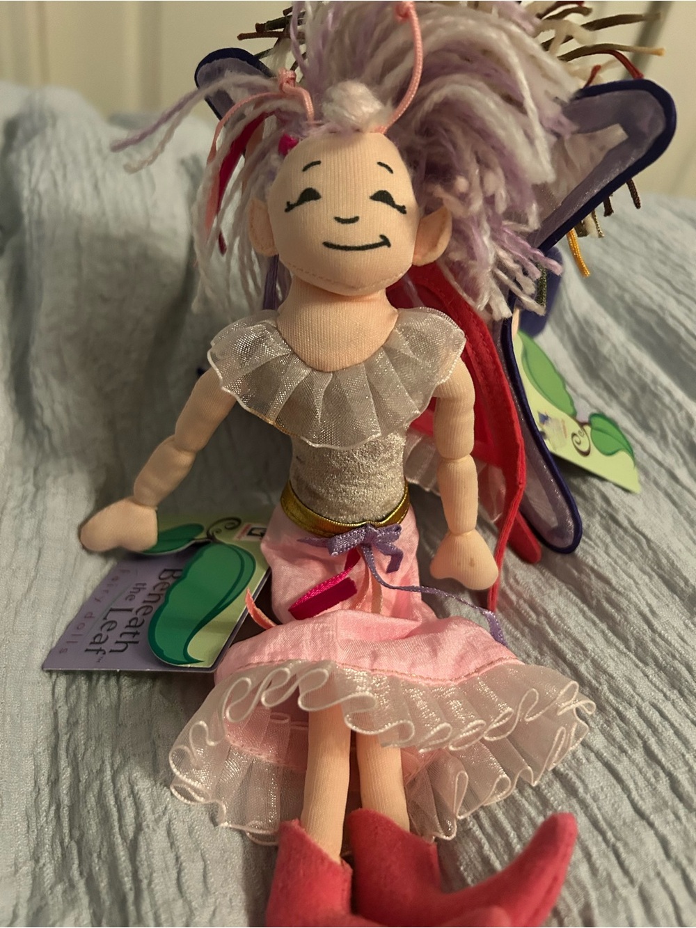 Rare VTG Beneath the Leaf fairy cloth doll Nishi - Manhattan Toy